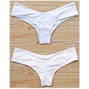 White runched thong size S swimsuit bottom